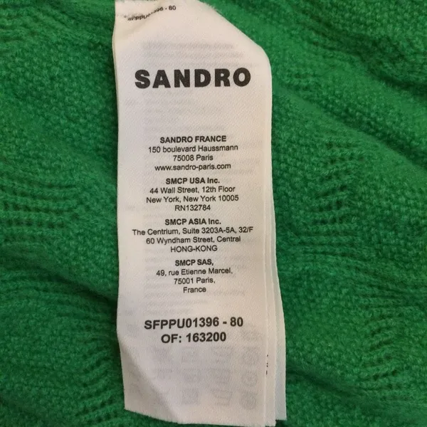 Sandro pointelle-knit sweater deep v neck green 0 - Image 9