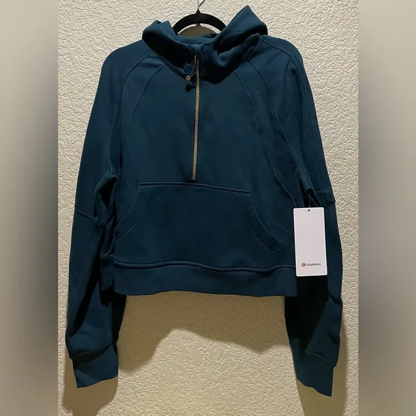 Lululemon NWT Scuba Oversized Half Zip Hoodie Indochine Blue Gold Size M/L - Image 9