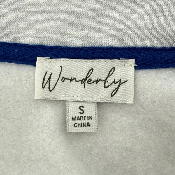 Wonderly Floral Embroidery Long Sleeve 1/4 Brushed Terry Sweatshirt Gray Women S - Image 5