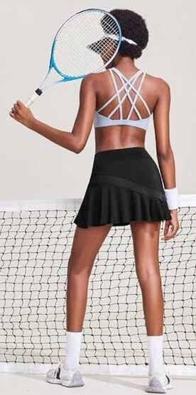 Ekouaer NWT Black Mesh Tennis Skirt w/Shorts Underneath Size XL - Image 2