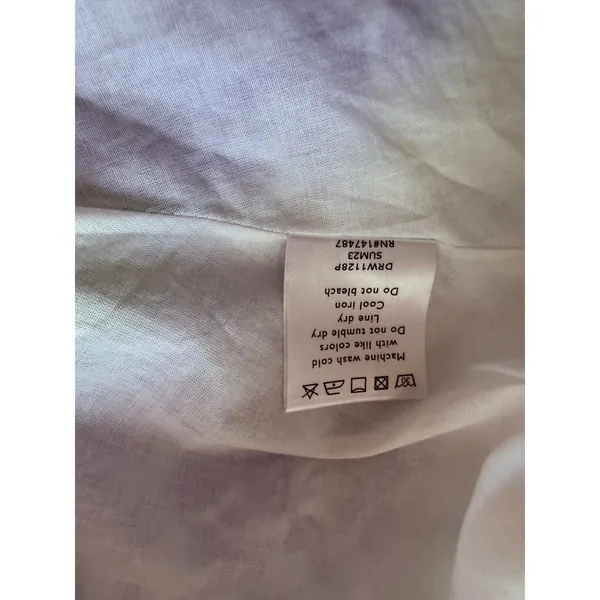 Draper James Womens Plus Size 24 Blue Hydrangea Floral Linen Puff Sleeve Dress‎ - Image 11