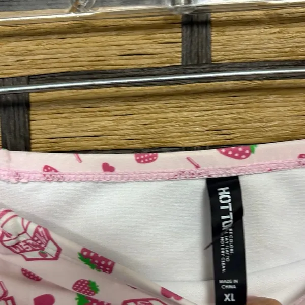 Hot topic Pink Strawberry Milk‎ Ruffle Two Piece Bikini Swimsuit Size XL - Image 7