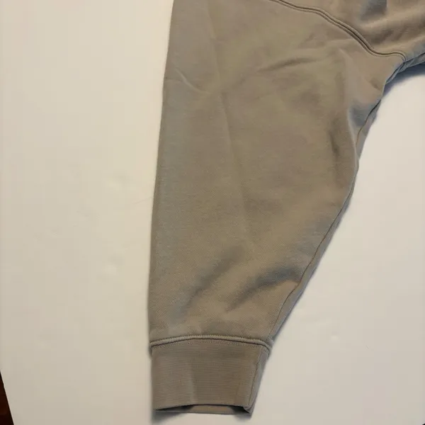 Nike Sweatshirt Womens Medium Taupe Oversized Cropped Embroidered Swoosh Fleece - Image 8