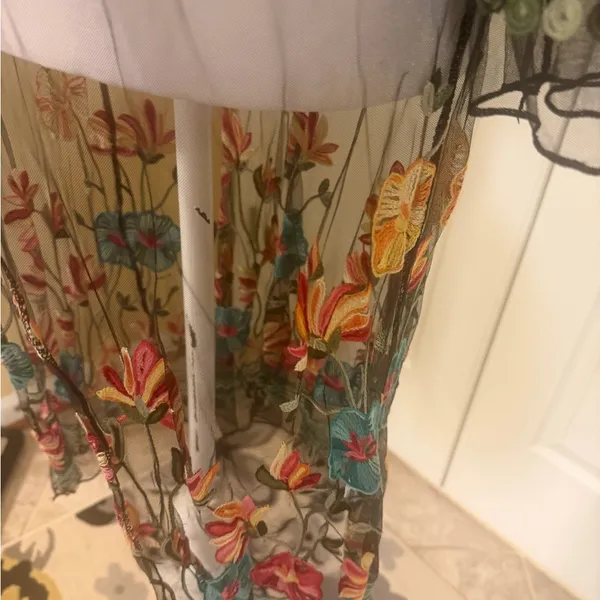 Beautiful Multi color Floral Embroidered Sheer Kimono/duster - Image 3