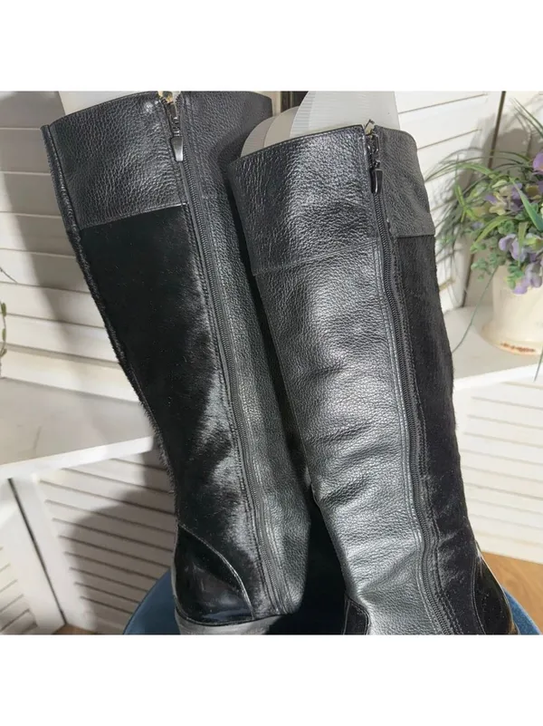 Vintage Miucha Y2K Knee High Black Leather Boots - Size 8 - Image 9