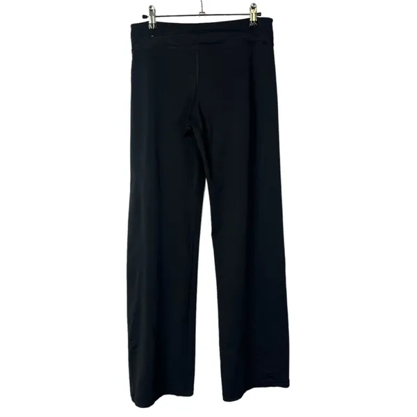 Adidas‎ Black Wide Leg Mid Rise Athletic Pants M - Image 2