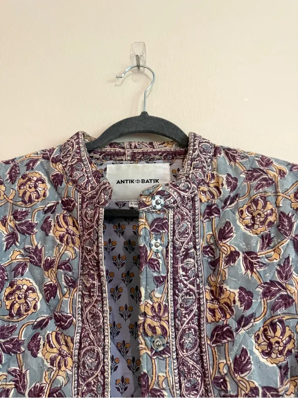 Anthropologie Antik Batik Jacket Quilted Cotton Floral Size Small - Image 8