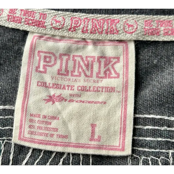 VTG Victoria's Secret PINK Michigan State Spartans Sequin T-Shirt Size L Gameday - Image 4