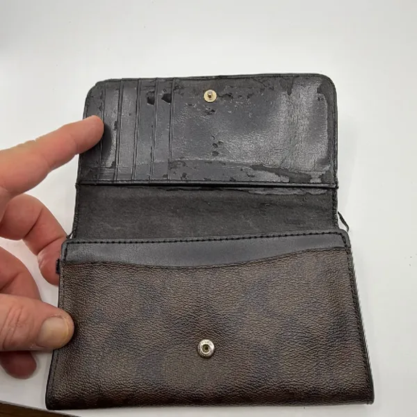 Coach Bifold Brown Signature Coated Canvas Wallet - Image 6