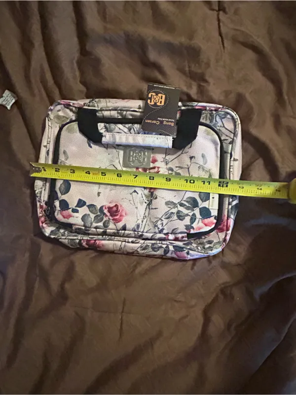 Floral Tote Bag - Cream with Pink & Blue Accents - Image 8