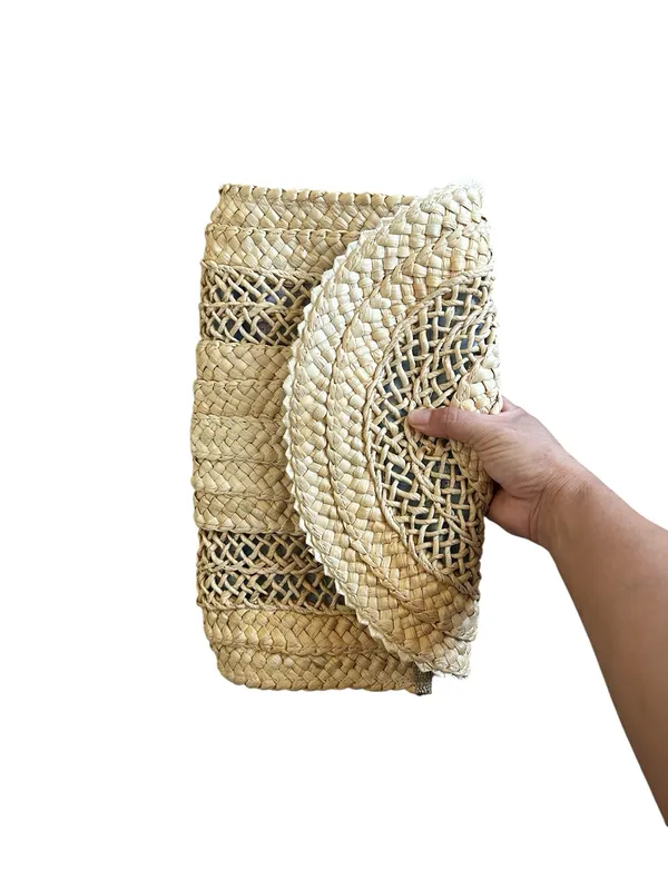 Raffia Straw Woven Crossbody Envelope Clutch Bag Beach Vacation Boho - Image 3