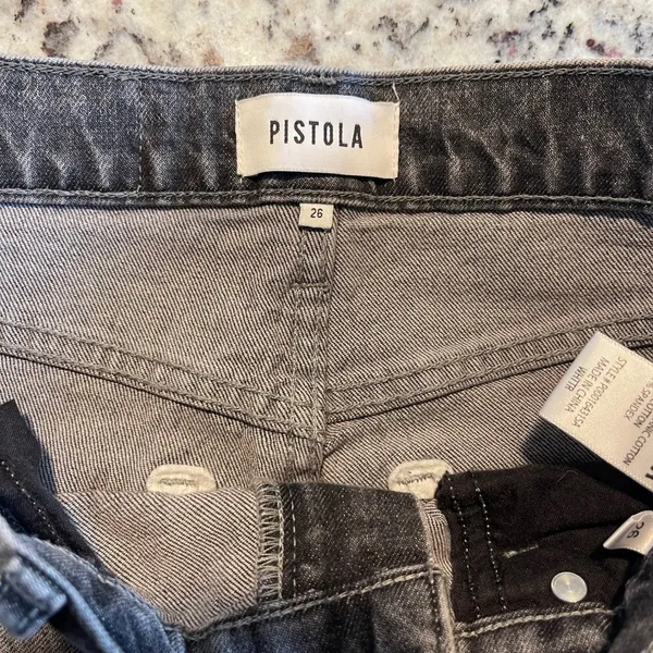 Pistola Womens Gray Distressed Straight Leg‎ Jeans Size 26 - Image 5