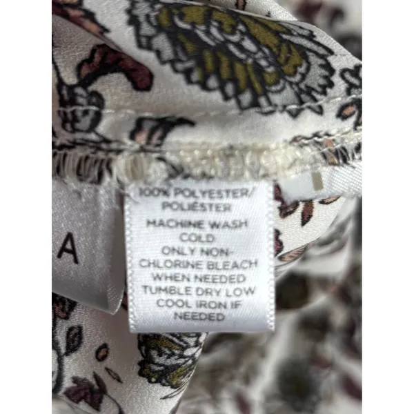 LOFT Black Cream Floral Button Down Blouse Small Office Workwear‎ Professional - Image 8