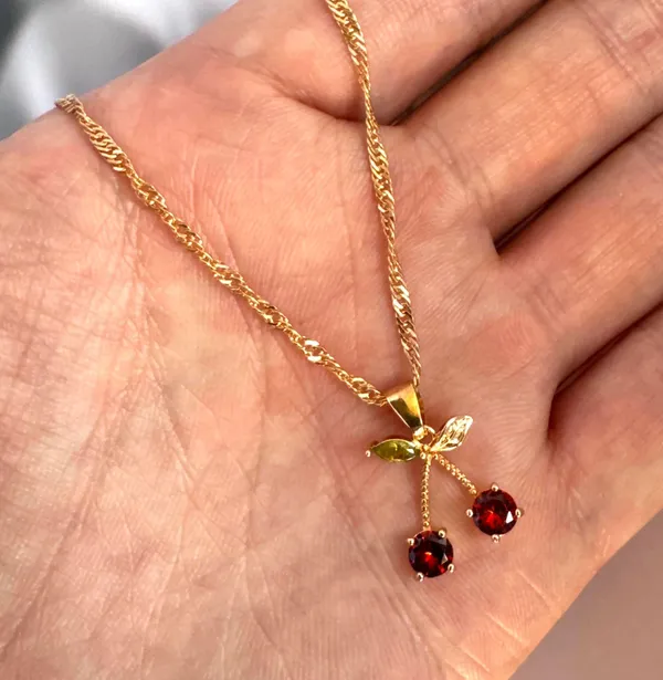 Cherry Pendant Necklace for Women - Image 3