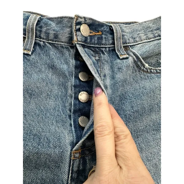 Aritzia Denim Forum Jean Shorts 26 Blue Cut Offs‎ Ex Boyfriend Midi Button #R8-3 - Image 4