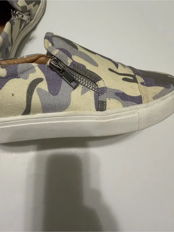 Dolce Vita Camouflage Slip-On zip side Sneakers Purple Gray women’s Size 7 camo - Image 9