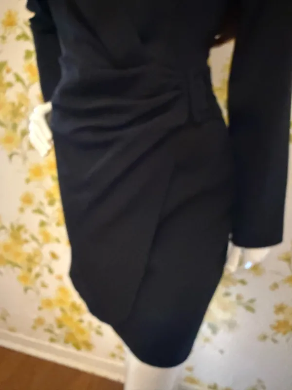 NWT chawl Lapel Faux Wrap Dress in black size M - Image 7