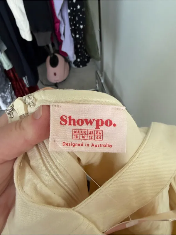 Showpo Aspatria Beige Canvas Belted Playsuit Romper NWT Size 12 - Image 9