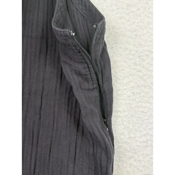 Cloth & Stone Jumpsuit Womens Medium Black Sleeveless High Neck Cropped‎ Pockets - Image 4