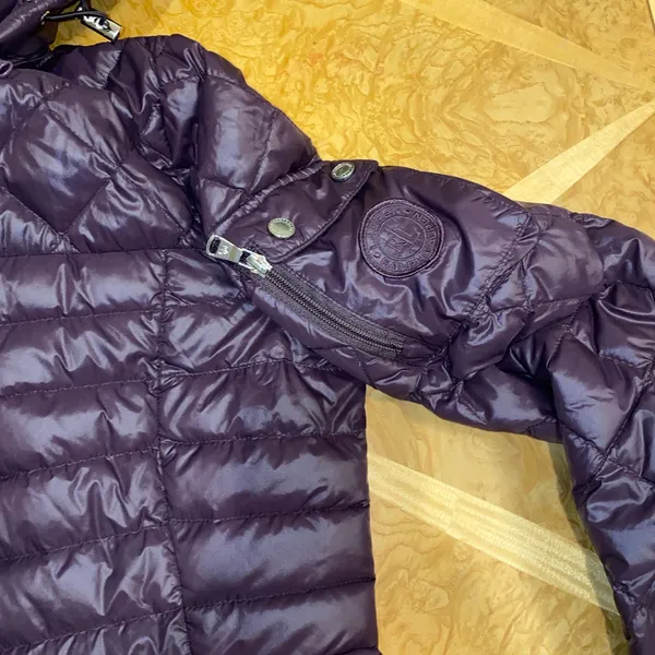 Lauren Ralph Lauren Quilted Feather Down Puffer Jacket Size Medium Deep Plum - Image 12