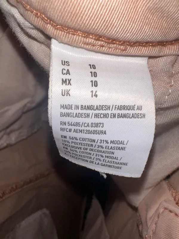 American Eagle Outfitters Pink Tan Denim Shorts - Image 5