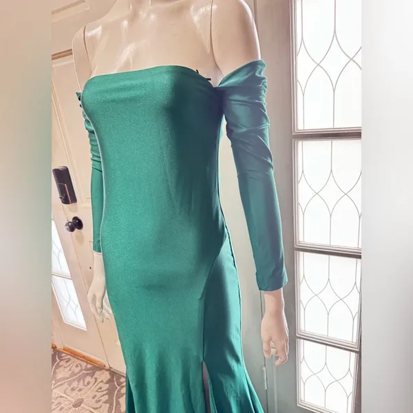 ATRIA COUTURE Long Forest Green Evening/Formal Dress Size Large P-35 - Image 8