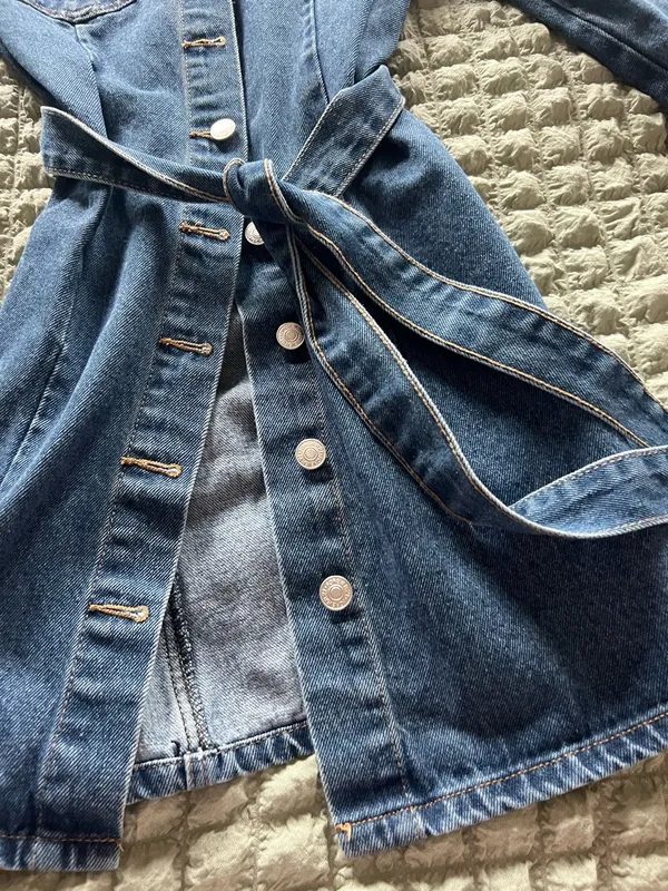 Forever 21 denim dress with belt, Size XS #denim #dress - Image 4
