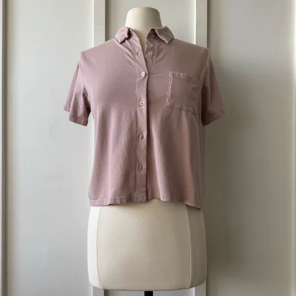 Danskin Mauve Pink Button-Up Shirt  - Image 6