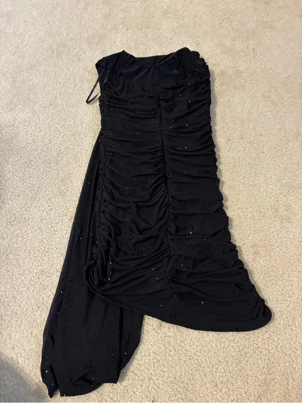 Lulu's Black Strapless Rhinestone Dress - Image 4