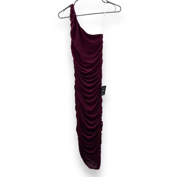 Lulus Already RSVP'd Plum Purple Ruched‎ One-Shoulder Bodycon Dress Sz S NEW - Image 3