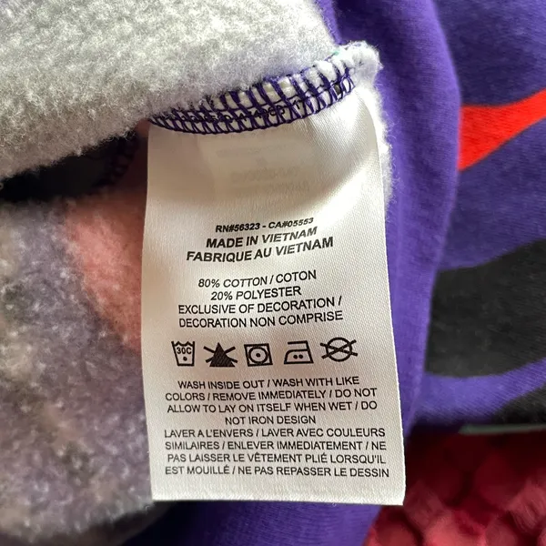Vintage Nike AOP Crewneck Sweatshirt Women’s M Purple Abstract Graphic Retro - Image 5