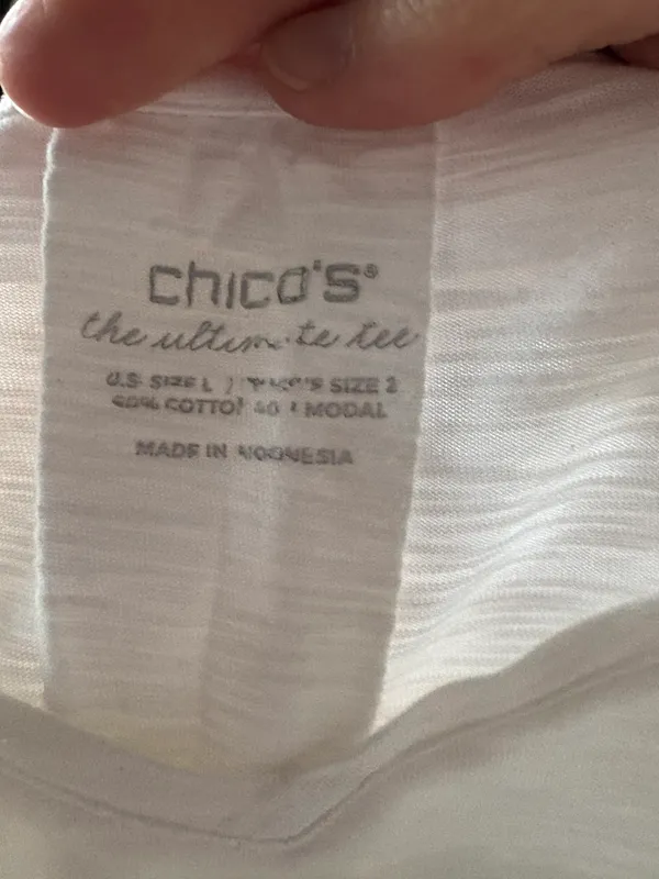 Chico’s Size 2 Large White Hi Lo Short Sleeve Top - Image 7