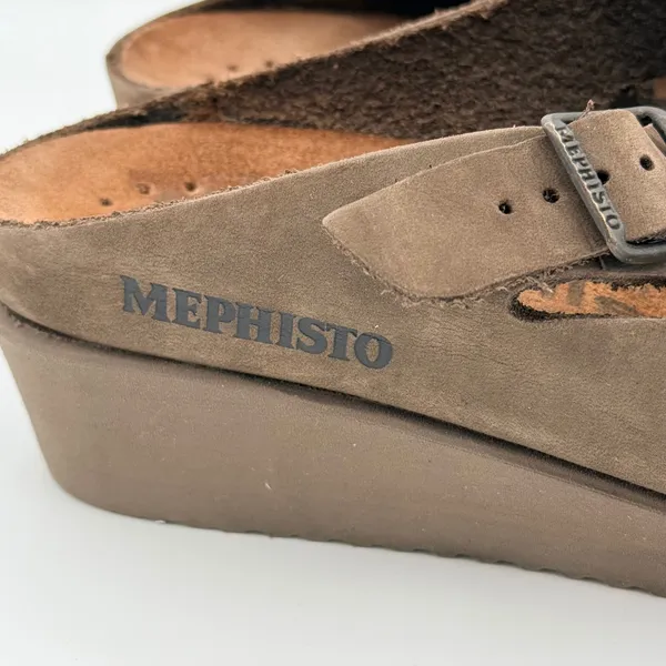 Mephisto Mobils Women's 41 Brown Nubuck Leather Double Strap Comfort Sandals - Image 2