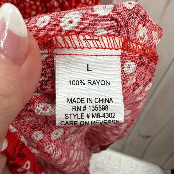 Cure Women’s Large Red Floral Maxi Dress - Image 4