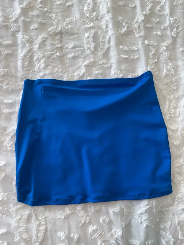 Twosided Low Rise Royal Blue Mini Skirt - Image 2