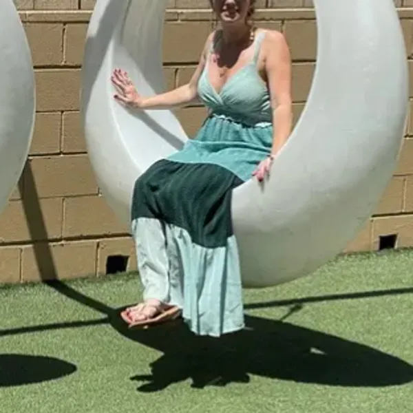 Slate & Willow Green Tiered Ruffle Maxi Dress MEDIUM Cottage Sundress Party $150 - Image 6