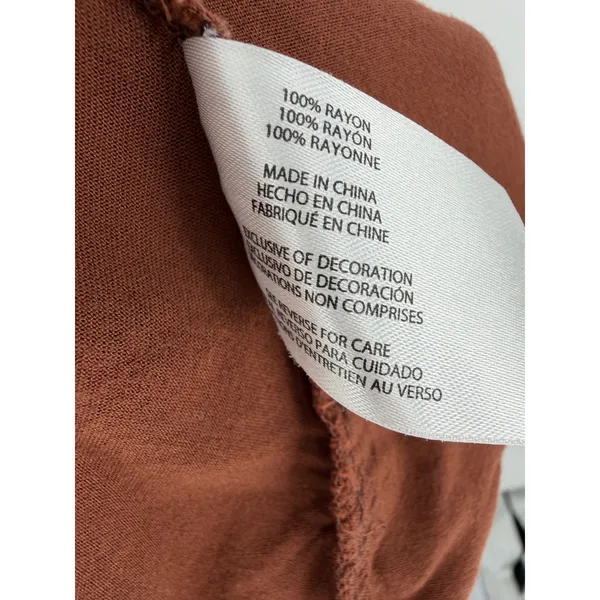 Wildfox Shorts High Waisted Pull On Large Rust Brown Rayon Pockets Summer Boho - Image 6