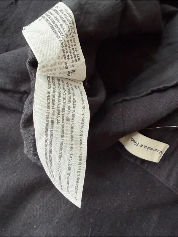 Abercrombie & Fitch Black Linen Blend Wide Leg Pants NWT L - Image 6