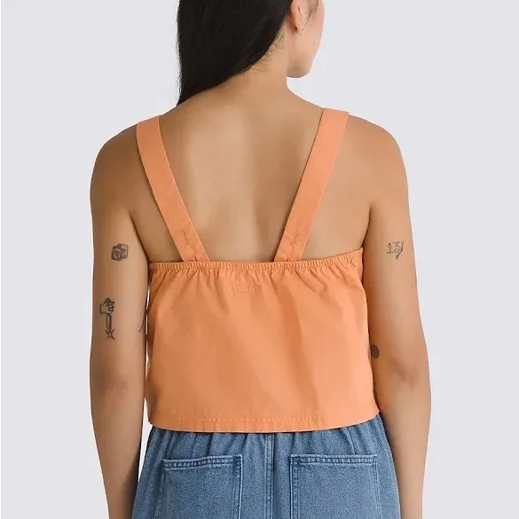 Vans Orange Sleeveless Square Neck Tank Top Size XS 100% cotton - Image 2