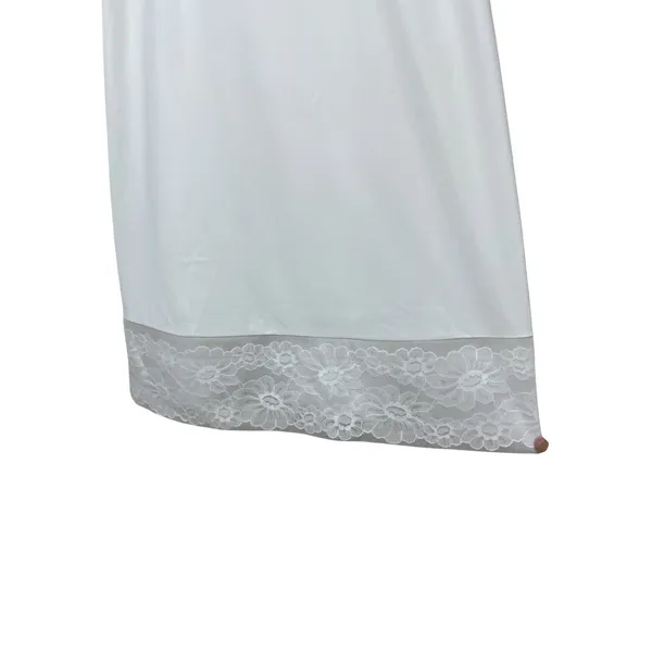 Vanity Fair White Lace Trim Slip‎ Dress Adjustable Straps Lingerie Intimates - Image 4