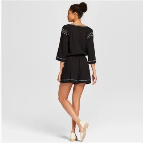 Universal Threads™ Women's Embroidered Romper - Image 3