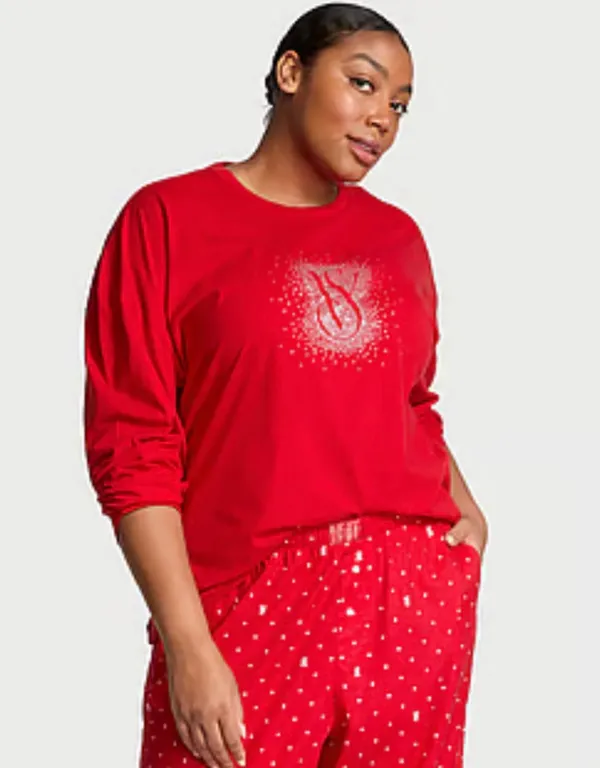 Victoria’s Secret long sleeve and shorts pajama set size XL - Image 5