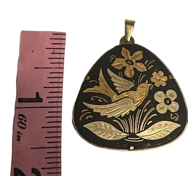 Vintage damascene pendant - Image 4