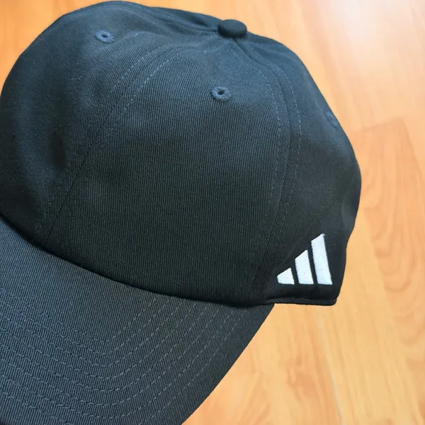Adidas Black Baseball Adjustable Cap with White Three-Stripes Logo. - Image 5