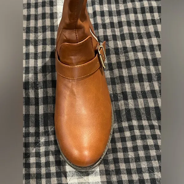 Wild Diva Mid Calf Cognac Boots - Image 12