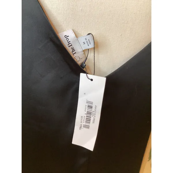 The Drop Black‎ Midi Slip Dress Spaghetti Straps V Neck Size M - Image 3