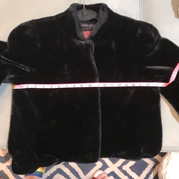 Vintage ILGWU Sasson faux fur black coat Size 10 glam fancy dressy, made in USA - Image 7