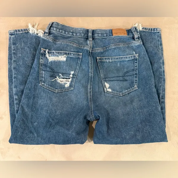American Eagle Outfitters Distressed Blue Ankle X Short Jeans‎ Size 2 - Image 5