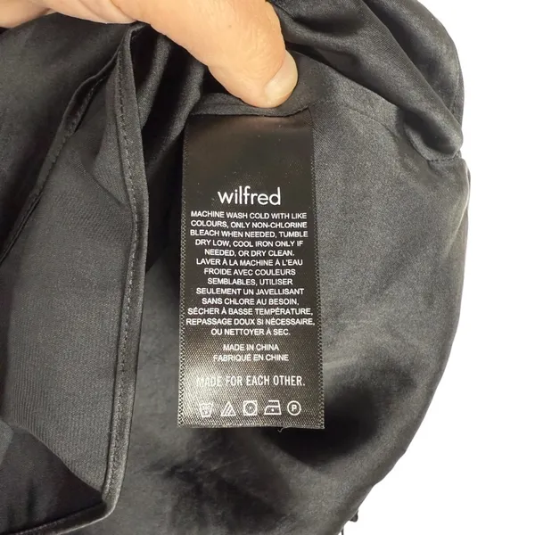 Wilfred by Aritzia Elixir Satin Mini Skirt in Black Size 00 - Image 7