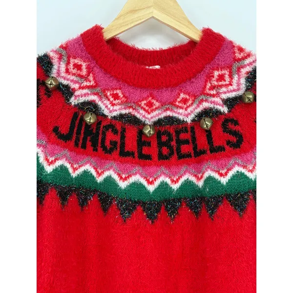 New York Laundry Holiday Classics Jingle Bells Sweater Small Red Christmas - Image 3